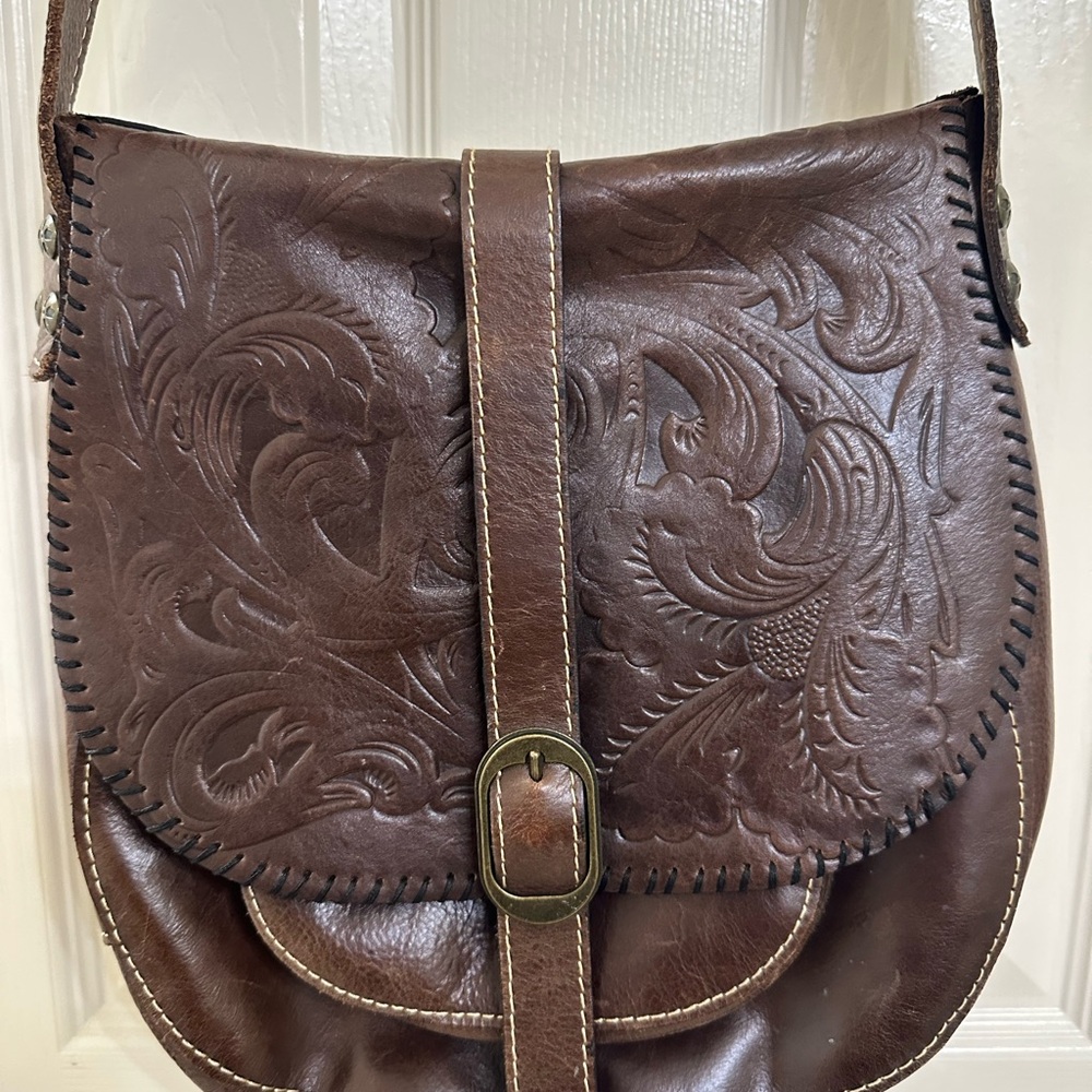 Patricia Nash Brown Embossed Crossbody Bag